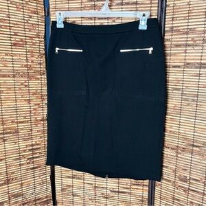 Talbots Black Pencil Skirt with Zipper Accents